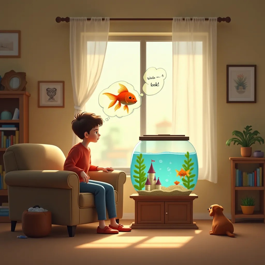 The goldfish? His mind is an endless loop of 'bubble... bubble... oh, look, a castle... bubble.' Honestly, there's something