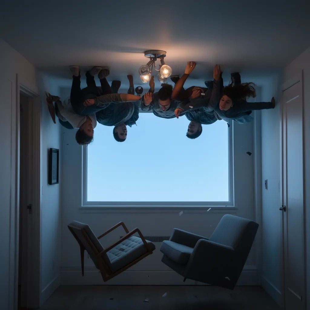 Dışarda olan tüm insanlar gökyüzünde kayboldular. Evlerinde, binaların içinde olan insanlar tavanda asılı kaldılar.