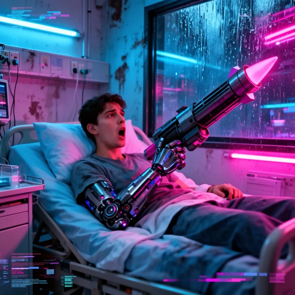 Kolunun dönüştüğü silah büyük bir roket atarıdır.