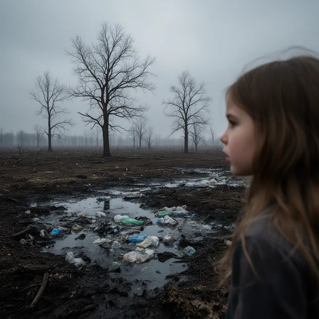 Toxic waste was seeping underground, undetectable to humans. Trees were fleeing the poison, seeking refuge in northern lands.