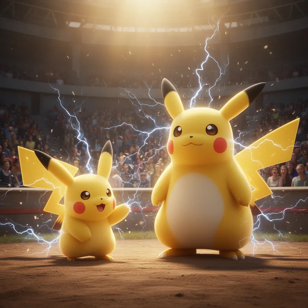 İki pokemon elektrik yapıyor.