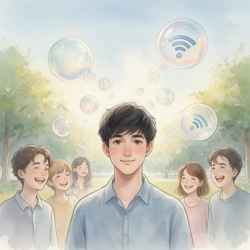 teknoloji: baloncuk filtresi.
İnsanlar sadece güzel düşüncelerini açık bırakıyor, herkes çok nazik ama Wi-Fi gidince 🙈.