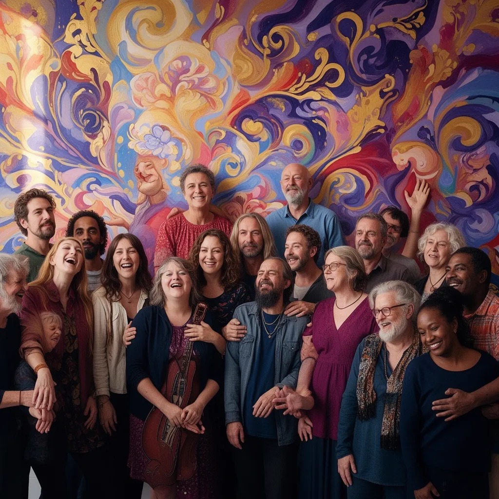 Smiles turned to whispers, whispers to soft songs, and gray spaces transformed into vibrant murals. Strangers became artists,