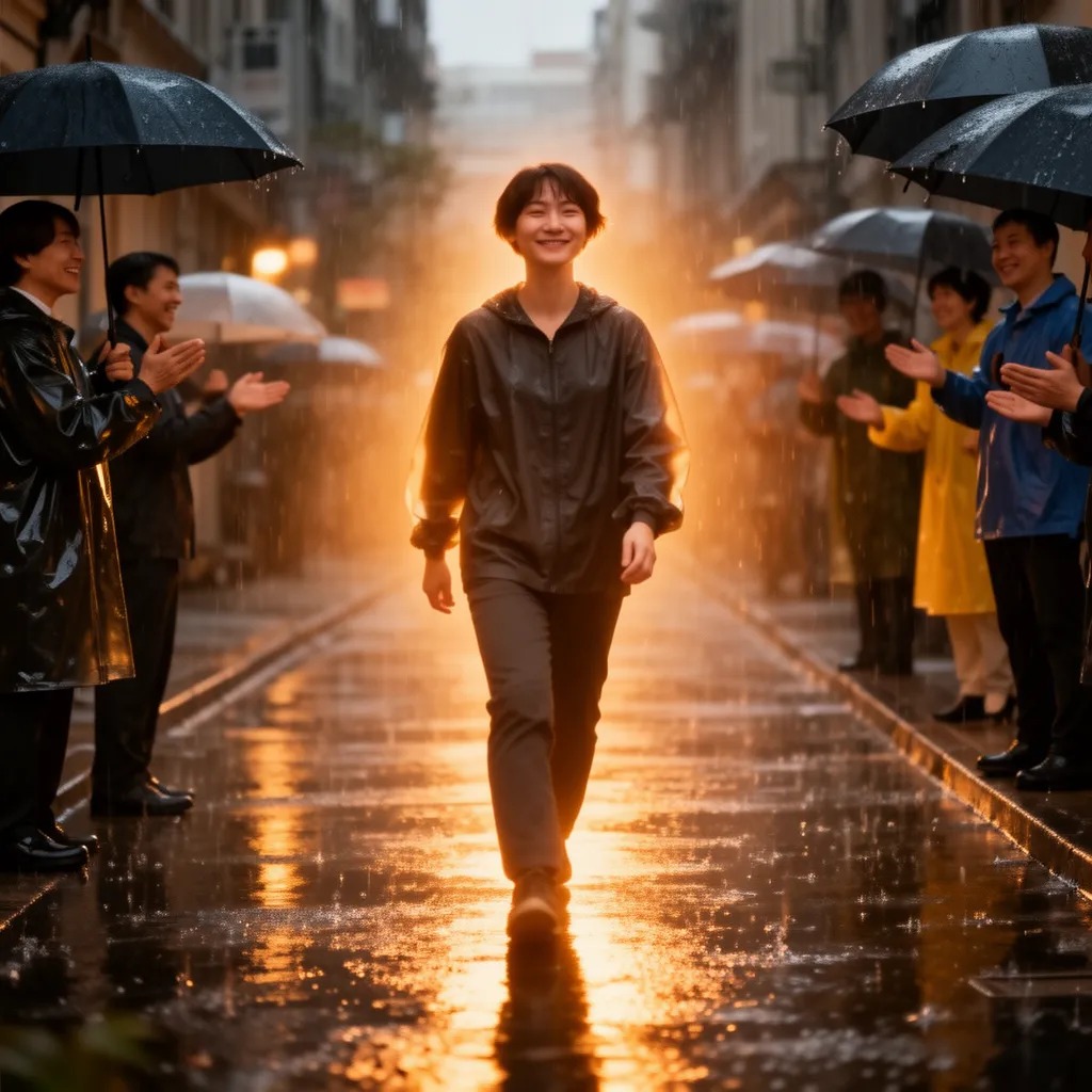 My glow illuminated the rainy street, a beacon of acceptance. Strangers smiled, nodding in understanding. I walked alone, no 