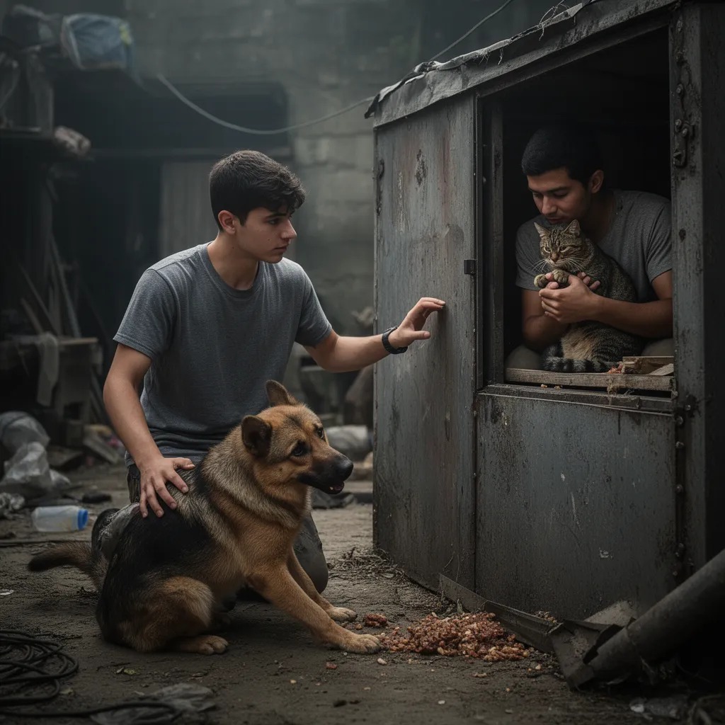 Köpeği avlarda yemek arama teachinga yetirdim, kedi ise sakin kalabilmemi için içeri yakaladı.