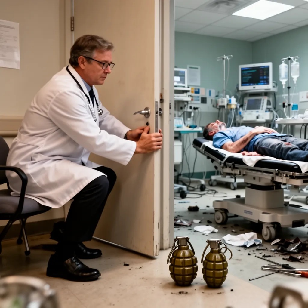 Trafik kazası kurbanının acil operasyonu sırasında trafikteki araçlardan birinin arka camı birden patladı, doktora doğru bir 