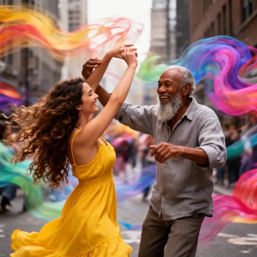 City streets transformed into ever-changing art galleries, as every voice, every hum, and every song added brushstrokes of be