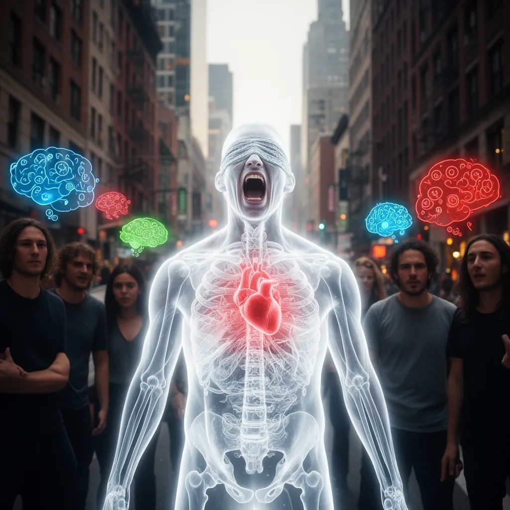 Beyaz bir ışıkla parıldayan bir adam, şehrin ortasında dururken çığlık atmaya başladı. Tüm kalbi, yüzü, aklı şeffafken bir an