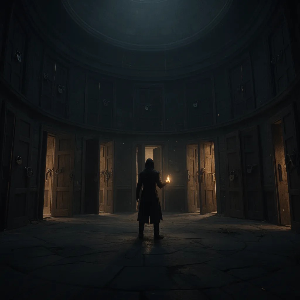 Kapılardan bazıları açık, bazıları kapalı. Kapalı olanlarında kilitler var ama kilitler gevşek durumda. Kapıların arasından z