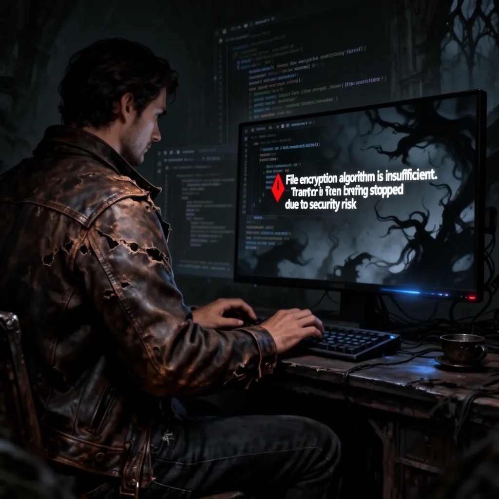 Projeyi tamamlamak için gerekli en son verileri aktarmaya devam ederken, ekranında bir uyarı mesajı belirdi: "Dosya şifreleme