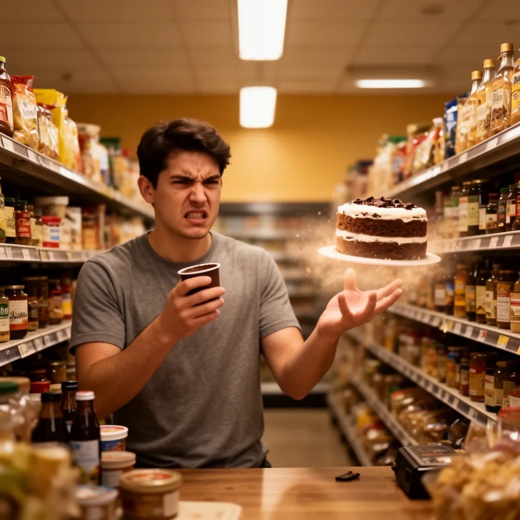 Bakkalın ağzından bir "Kazandın, kazandın" sesi çıkıyordu, ama yüzü hâlâ sinirden doluydu, çünkü ben hala peynirden kurabiyey