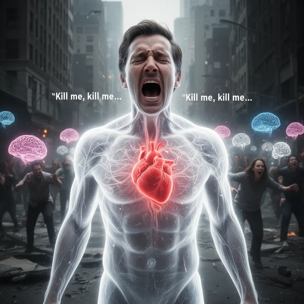 Gözlerinin gizliliklerini kaybetmesinin ardından adamın çığlığı, kalbinin şeffaf zemininden bir vahim mesaj gönderiyordu: "Be