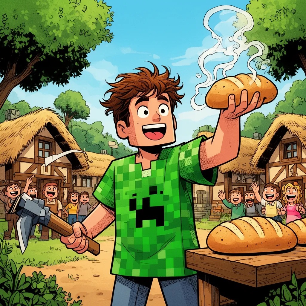 Birkaç ekmek pişirdi.