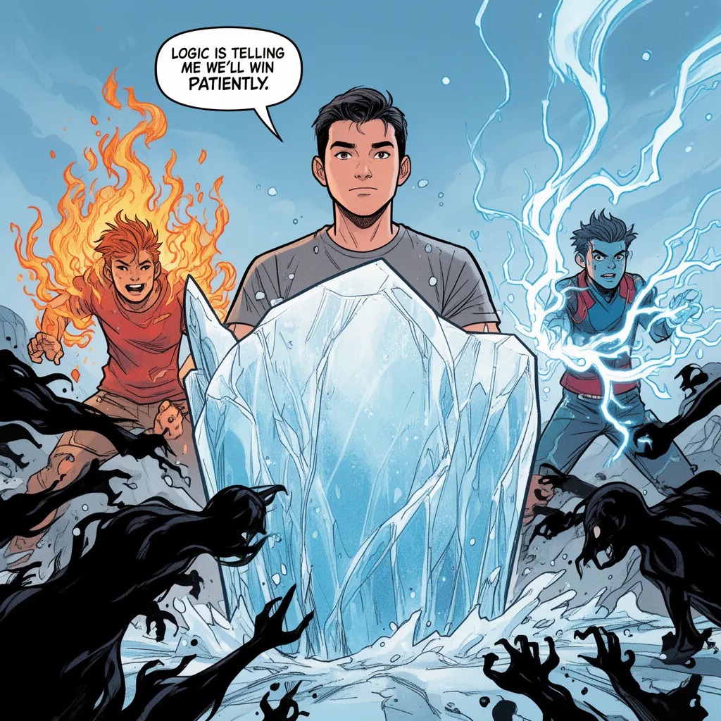 Umbra, gölgeden devasa bir yaratık çağırdı. Bu yaratık, ejderha formundaydı. Ağzından karanlık alevler saçıyordu. Ninjalar şa