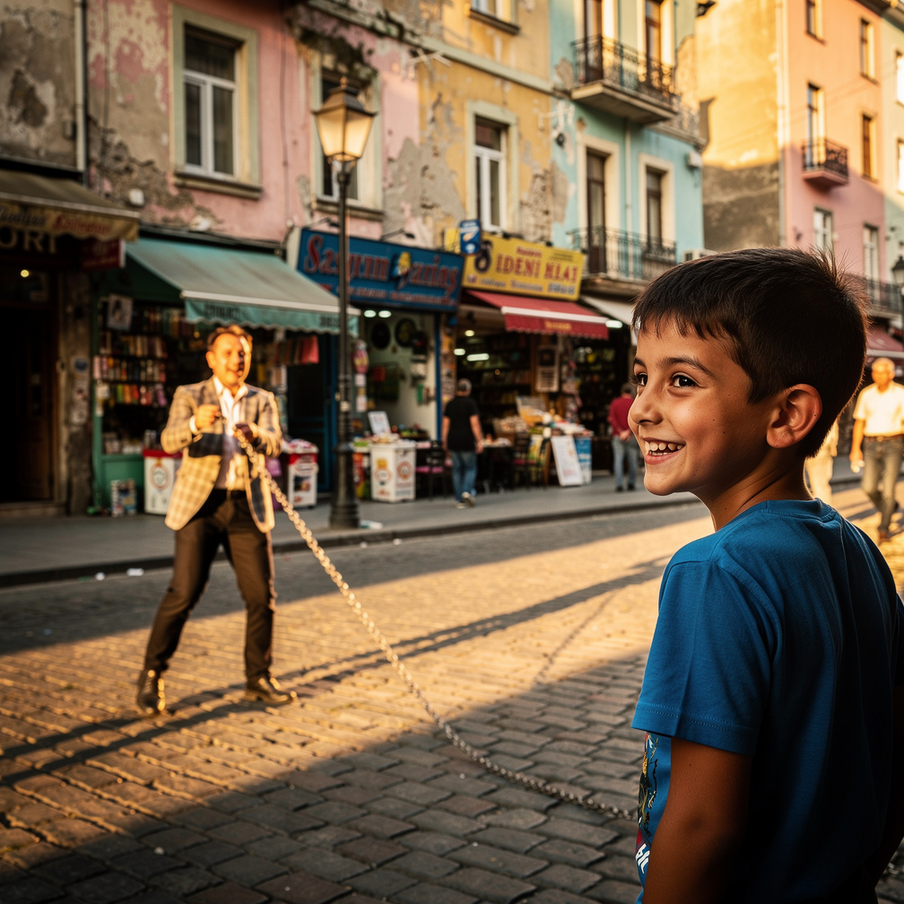 Mahalle maçları yapardık. Sonra sokağa zincirli dönen salıncakçı gelirdi; ben ise param olmadığı için sadece izlerdim.