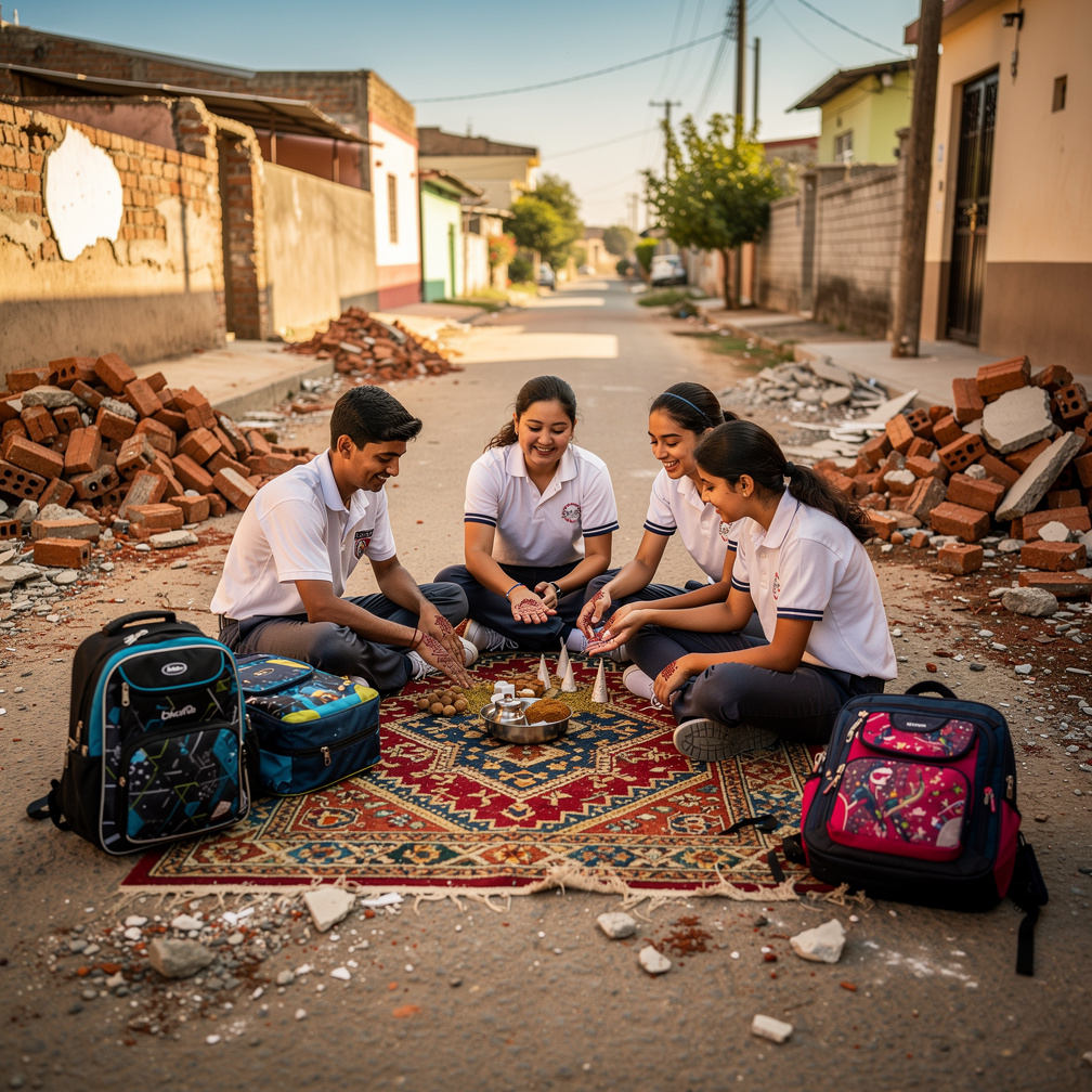 Hayal et: Şuan 90'lı yıllardasın okuldan gelmişsin arkadaşlarınla dışarıda sokağa kilim serip kiremitleri ezip kına yapıyors
