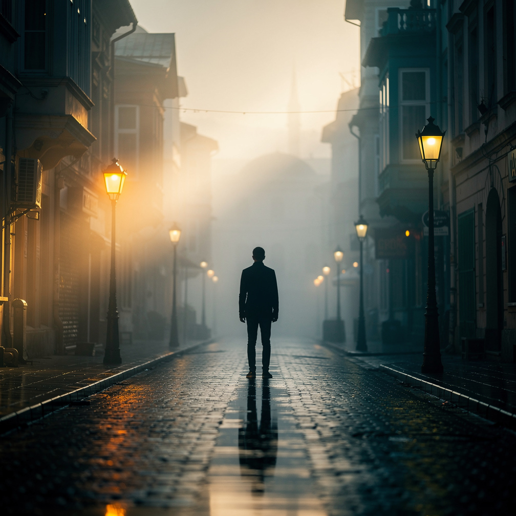 Ve sonra.
her şey yoluna giriyor.
Sabaha karşı İstanbul, sis dağılmaya başlıyor, sokak lambaları sönüyor, yumuşak gün ışığı, 