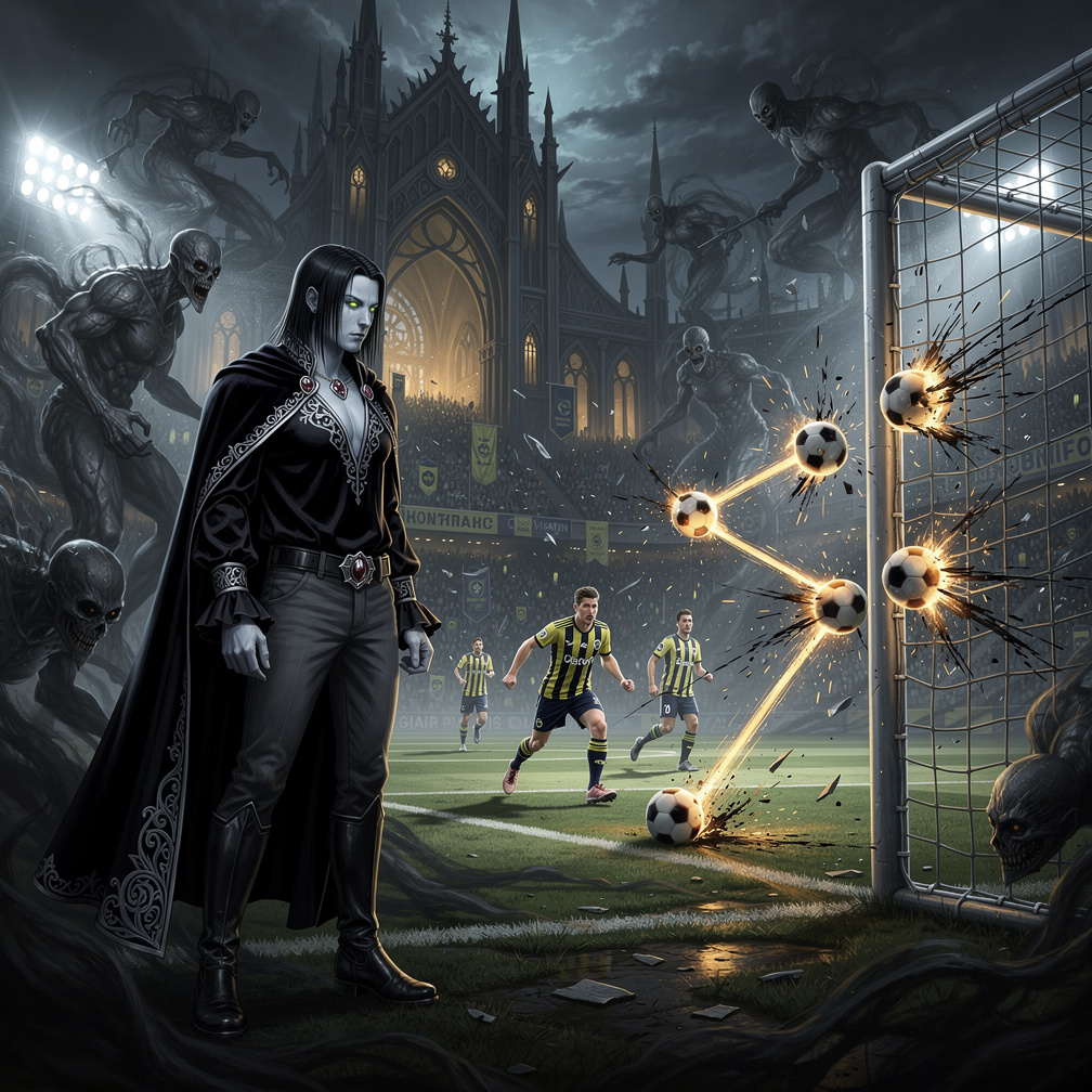 Maçın geri kalanında Fenerbahçe adeta direkleri dövüyor tam 8 top direkten dönüyor.