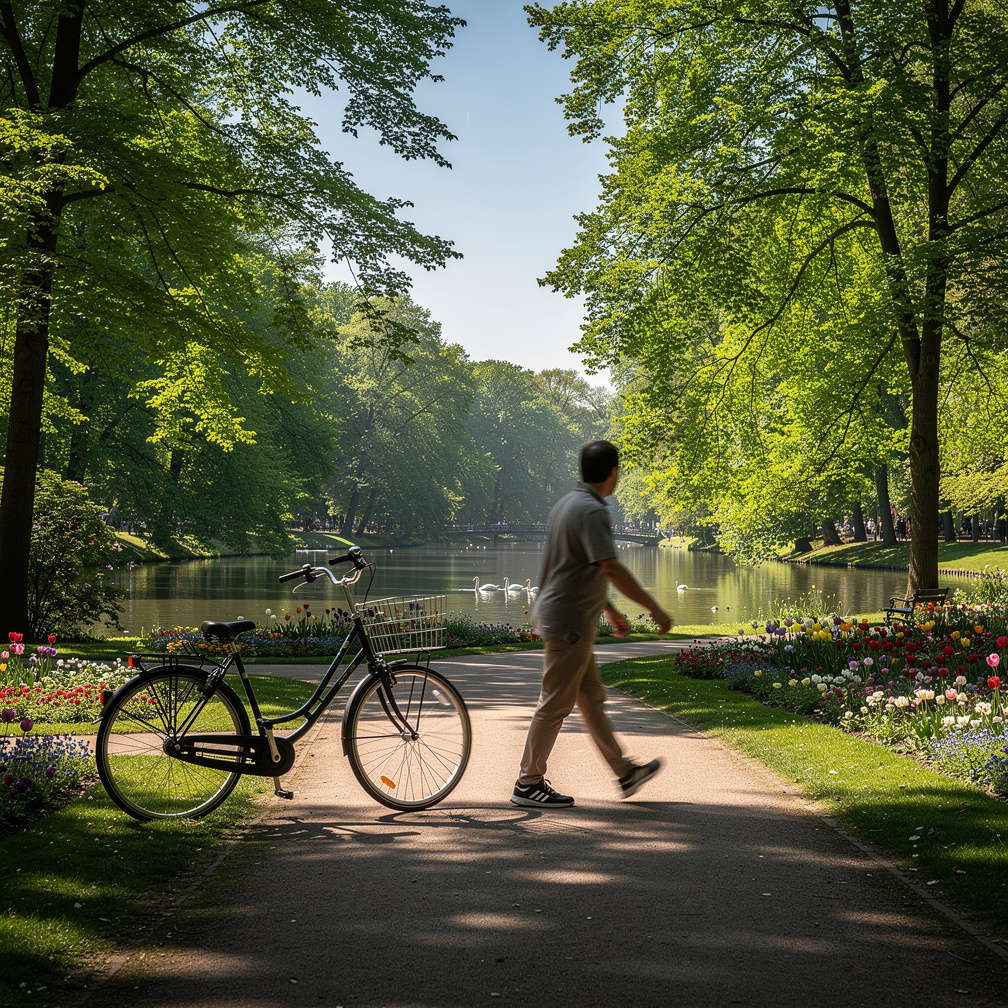 Imagine if: You are walking in a park in Amsterdam and a bike hits you.