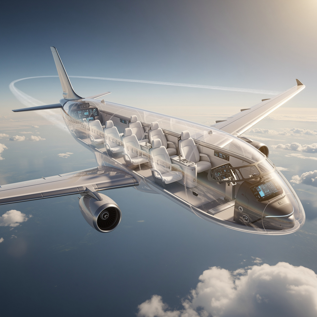 Imagina si: Me gustaría viajar en un avión que sea transparente.