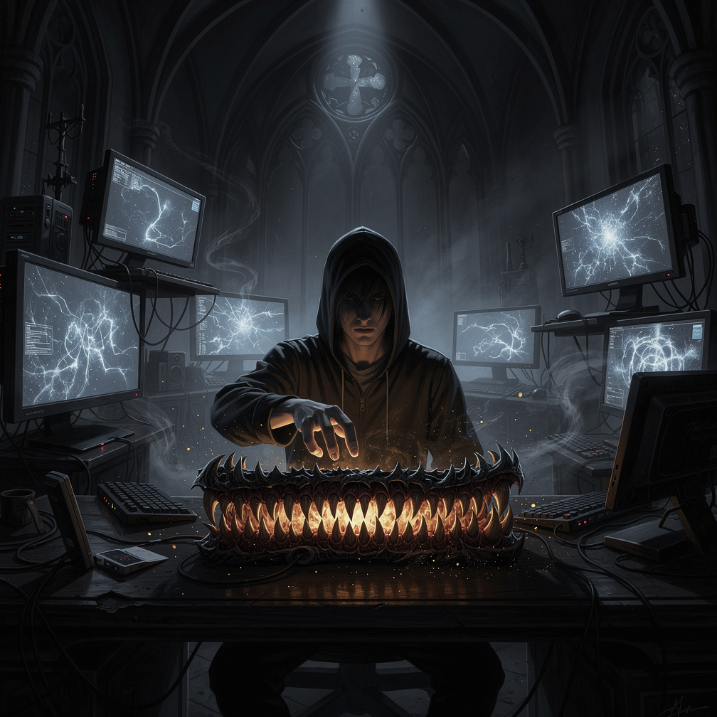 Klavyem elimi ısırmaya çalışıyor şimdi.