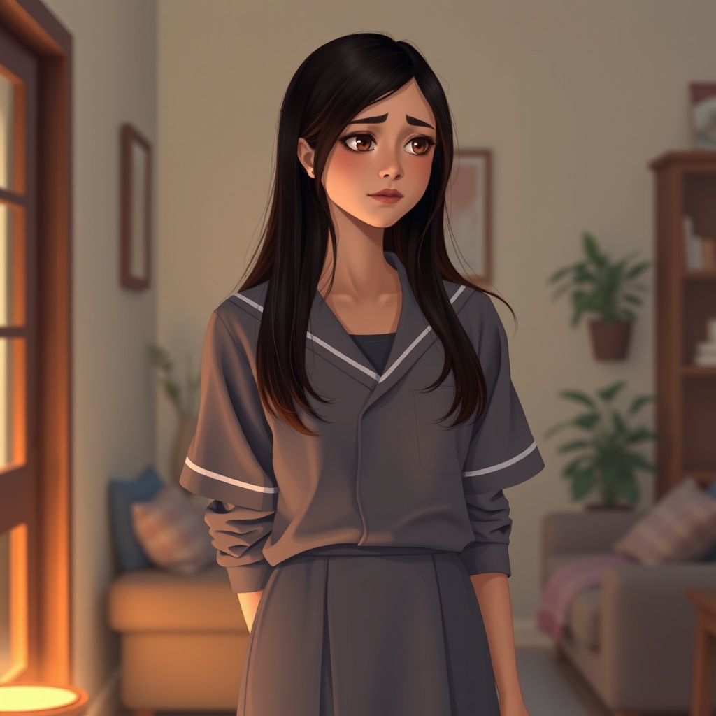 Hi, I'm Anushka Sen, an actress, and I'm home on a scheduled break. So, I've put on a long grey school uniform, but now I'm f