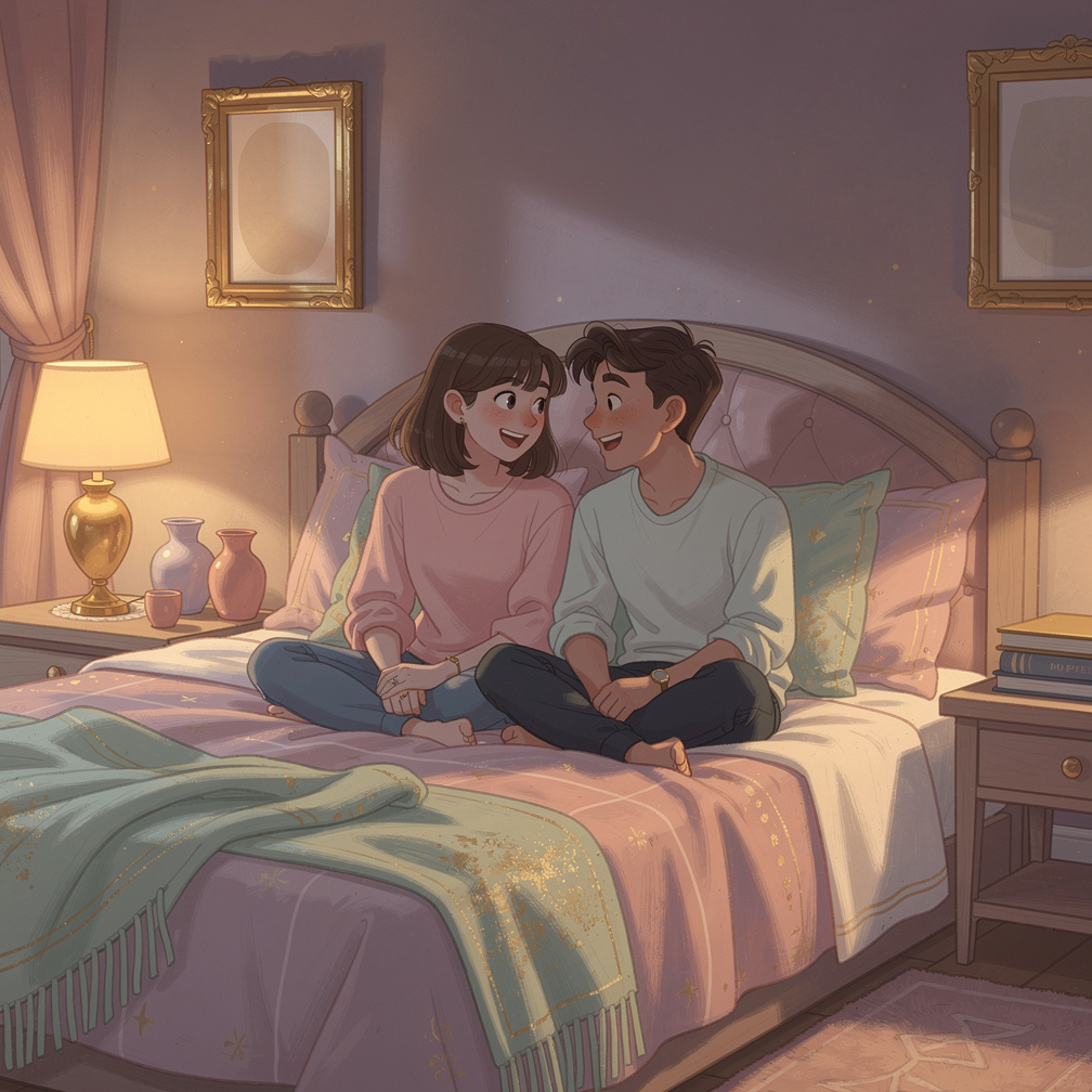 Imagine if: You're sitting in your room, on your bed with your best friend's boyfriend's brother, chatting, laughing and havi