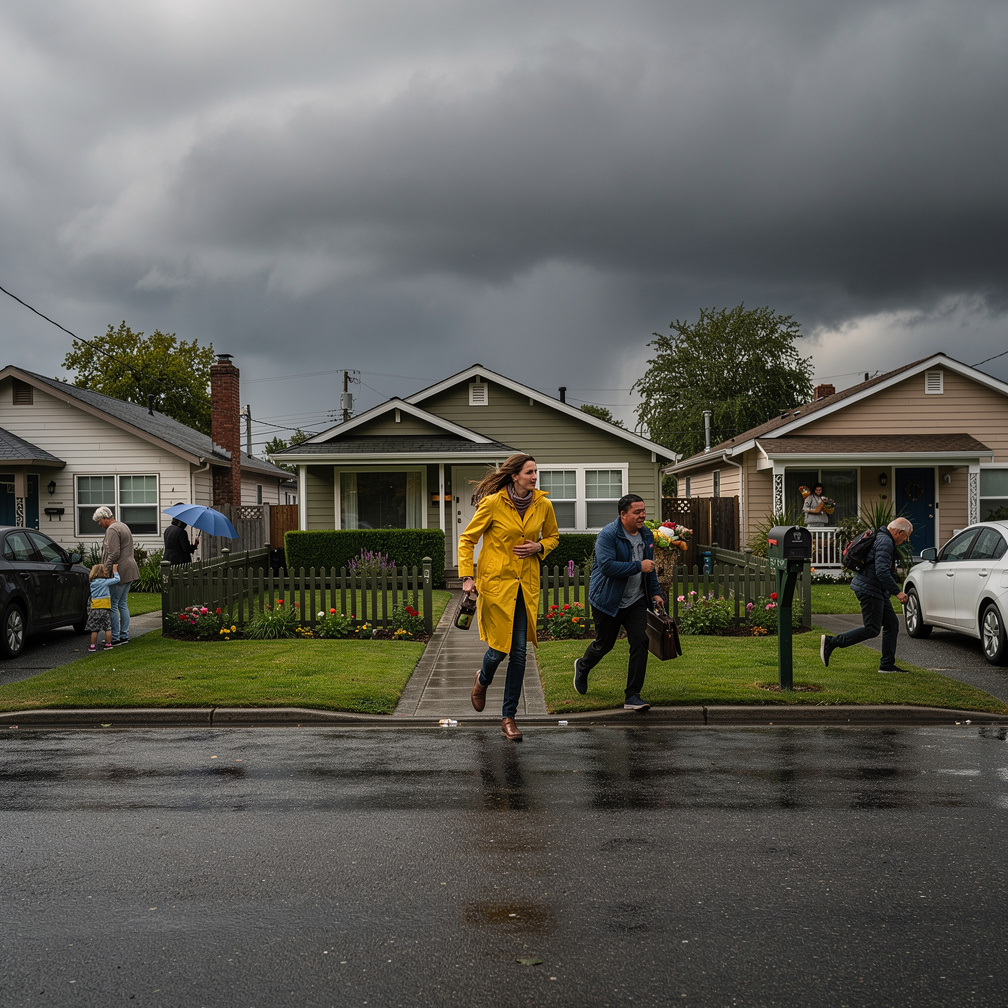 Hayal et: Bugün hava bulutluydu insanlar sanki yağmurdan kaçar gibi evlerine giriyorlardı.