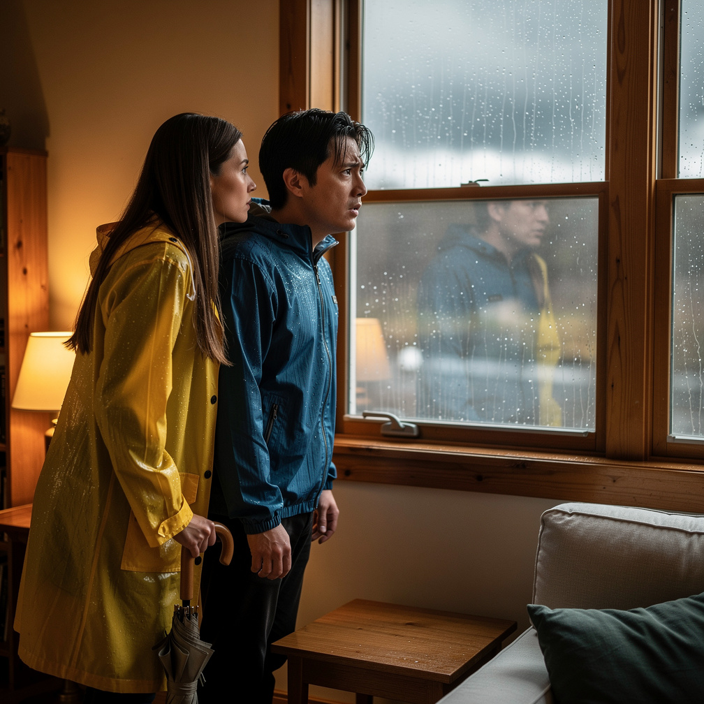 Gözlerinde büyük bir korkuyla evlerinin camından dışarıda olan biten şeyleri izliyorlardı.