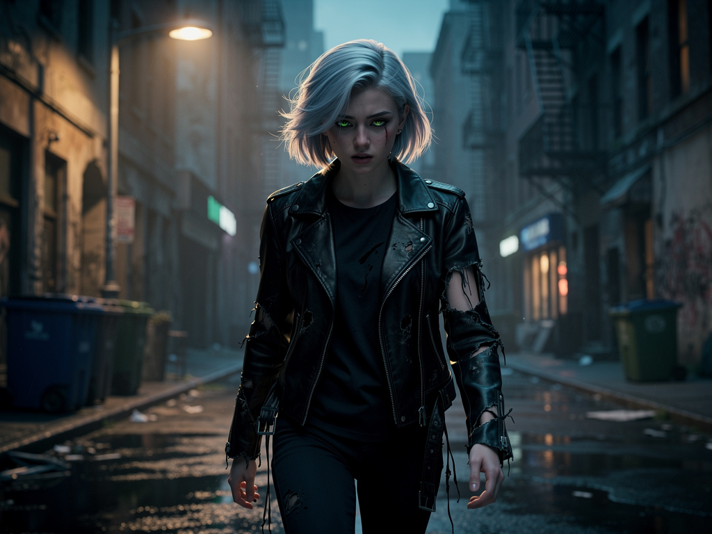 Selin ıssız ve karanlık bir sokakta yaralı bir şekilde yürür.