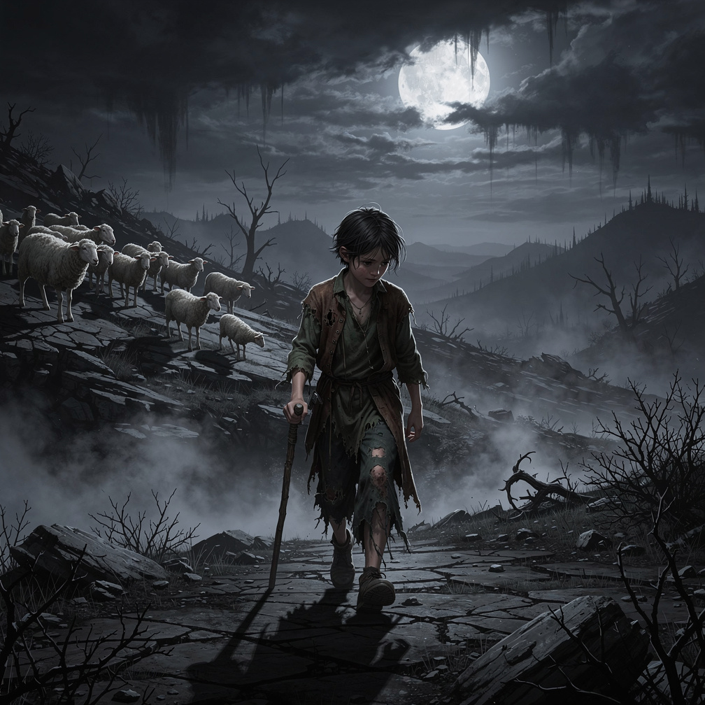 Hayal et: Genç kayıp çoban Tuğrul kafası daldı, dalgın yürüyordu. Sürüden bir koyun eksik ve nerede olabilirdi.