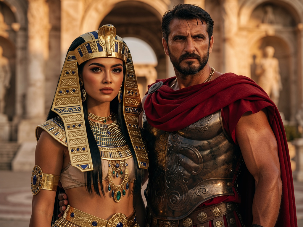 HBO Rome TV dizisindeki Kleopatra ve Mark Antony'ı da James Purefoy olacak şekilde çiz.