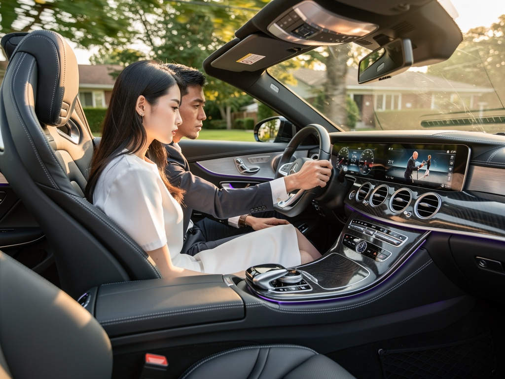 Kadın yer altı imparatoru'u arar ve spor araba mercedesle alır ve eve giderler.