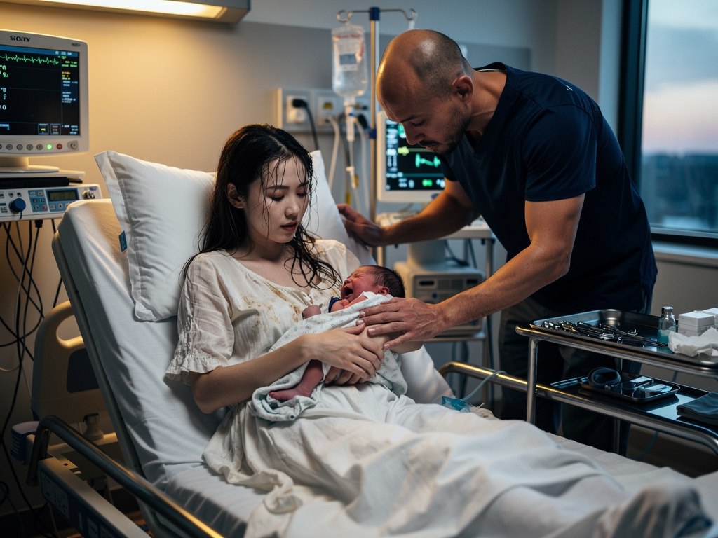 Kız hastaneye kaldırılır ama bebek doğur ve ağlamaya başlar