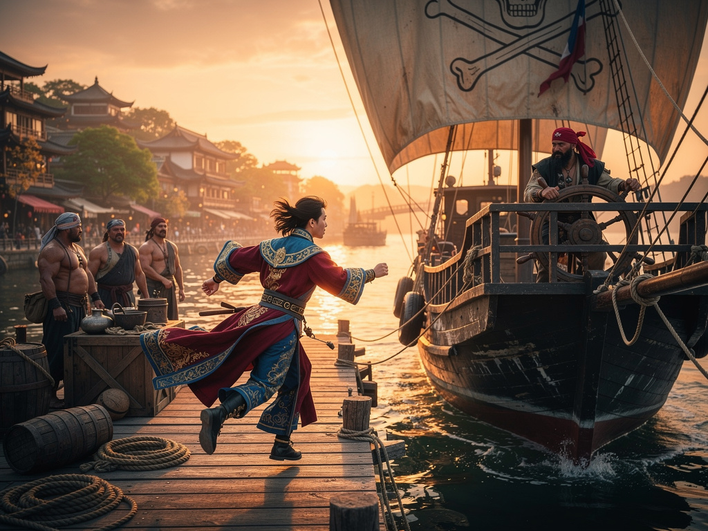 Hayal et: Uzak doğuda bir prens zorla evlendirilir fakat prens evlenmek istemez ve kaçar. Kaçarken tehlikeli bir korsanın gem