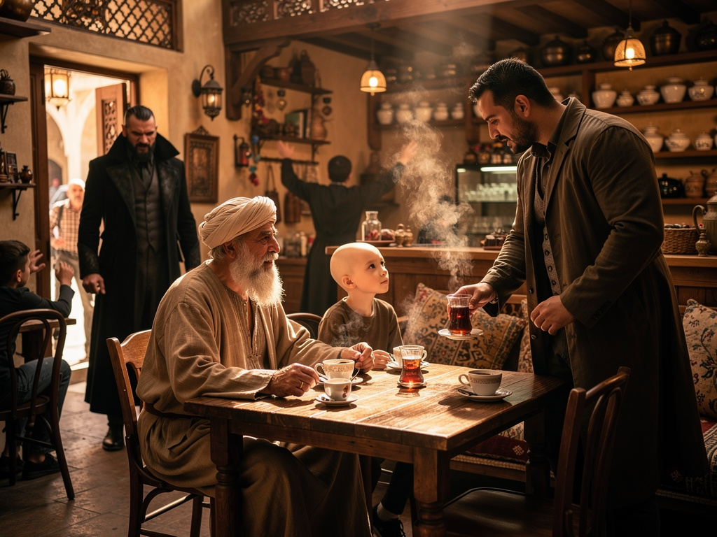 Hayal et: Nasretinhoca bir gün kahveye gitmiş kel oğlanı görüp ona selam vermiş onlar çay içerken Batalgazi gelip masaya otur