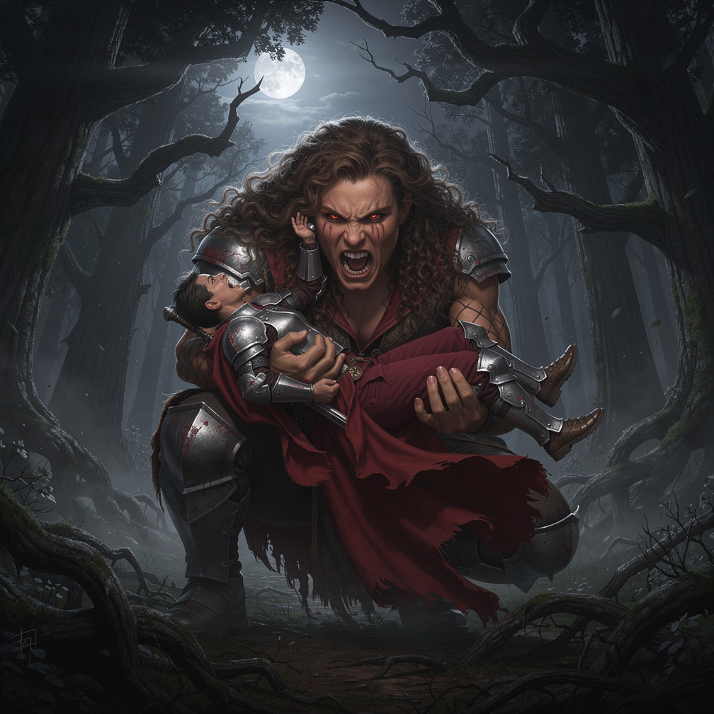 Imagine if: A knight named the Fallen fighting a giantess that eats him and the fallen living inside her until he comes out o