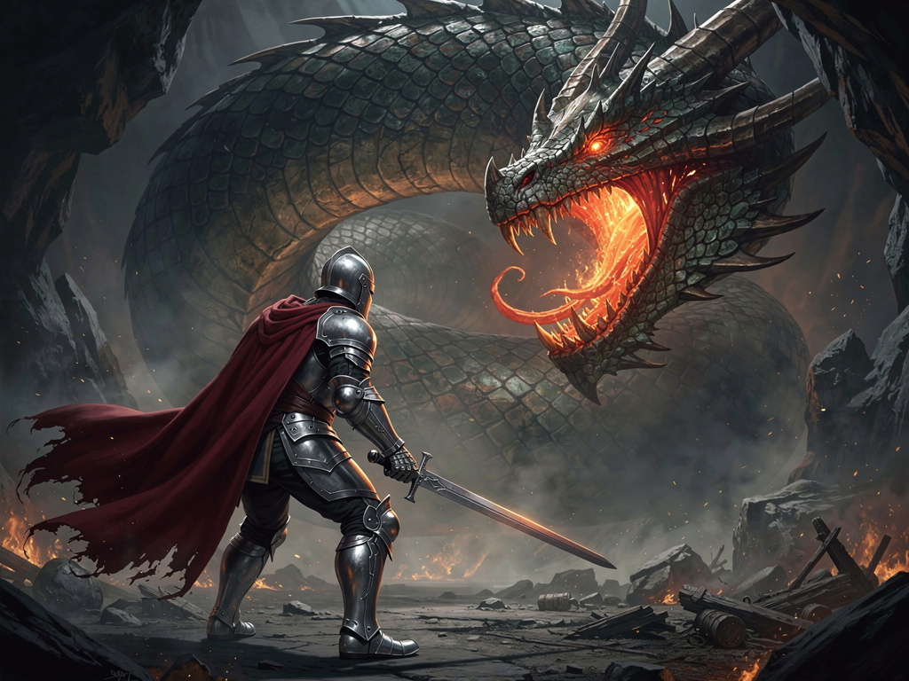 He then encounters a dragon.