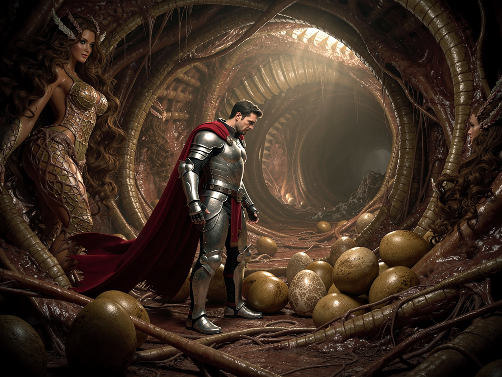 He then stays and searches inside the dragon to find her eggs.
