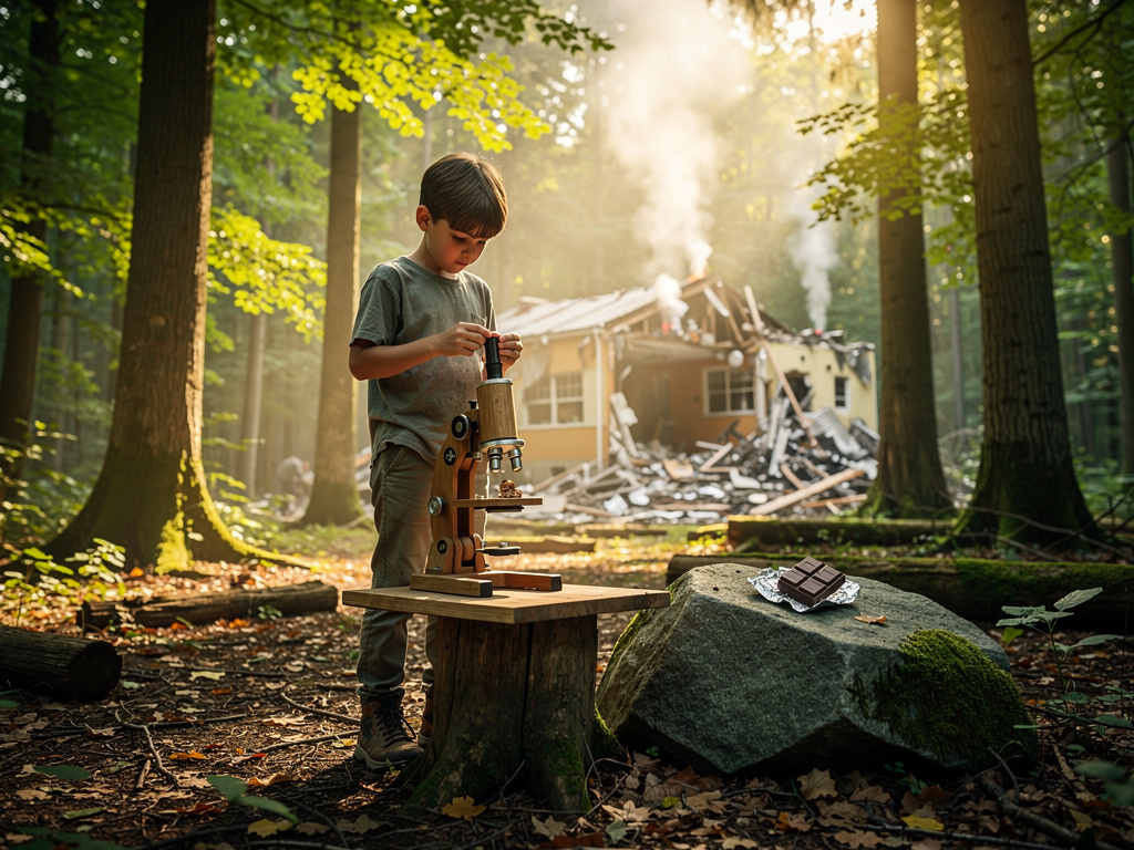 Hayal et: Bir gün ormanda kendi kendime bir icat yapmıştım icatın adı mikroskoptu mikroskopla incelerken çikolata çok lezzetl
