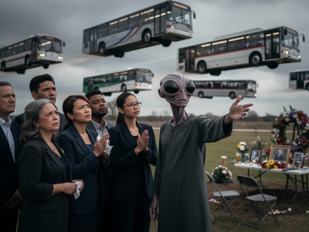 İnsanlara sordun: Allah rahmet eylesin.. Neden öldü?
Onlar da sana "Uçak çarptı." Diye üzgünce söylediler. Bir uzaylı da seni