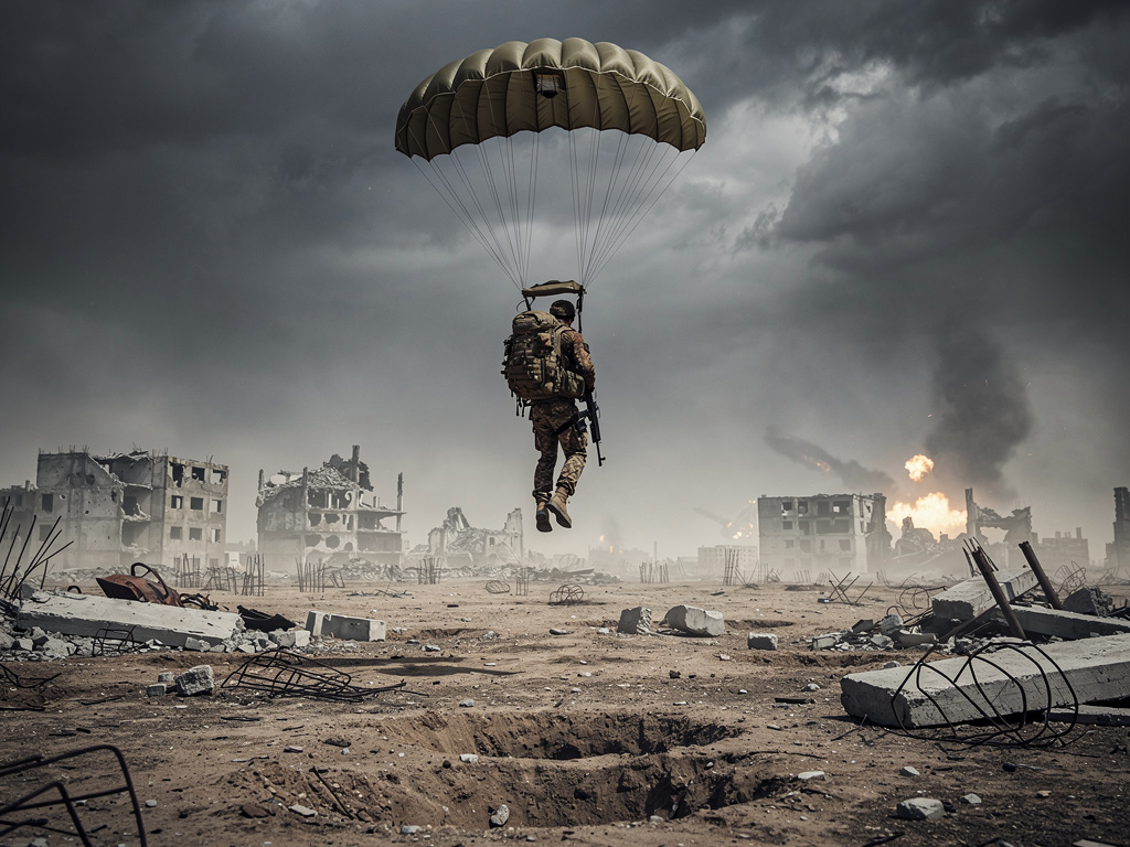 Hayal et: Sahte bir kimlikle ve yüksek değerli bir hedefi çıkarmakla görevli olarak bir savaş bölgesine paraşütlerle atladını