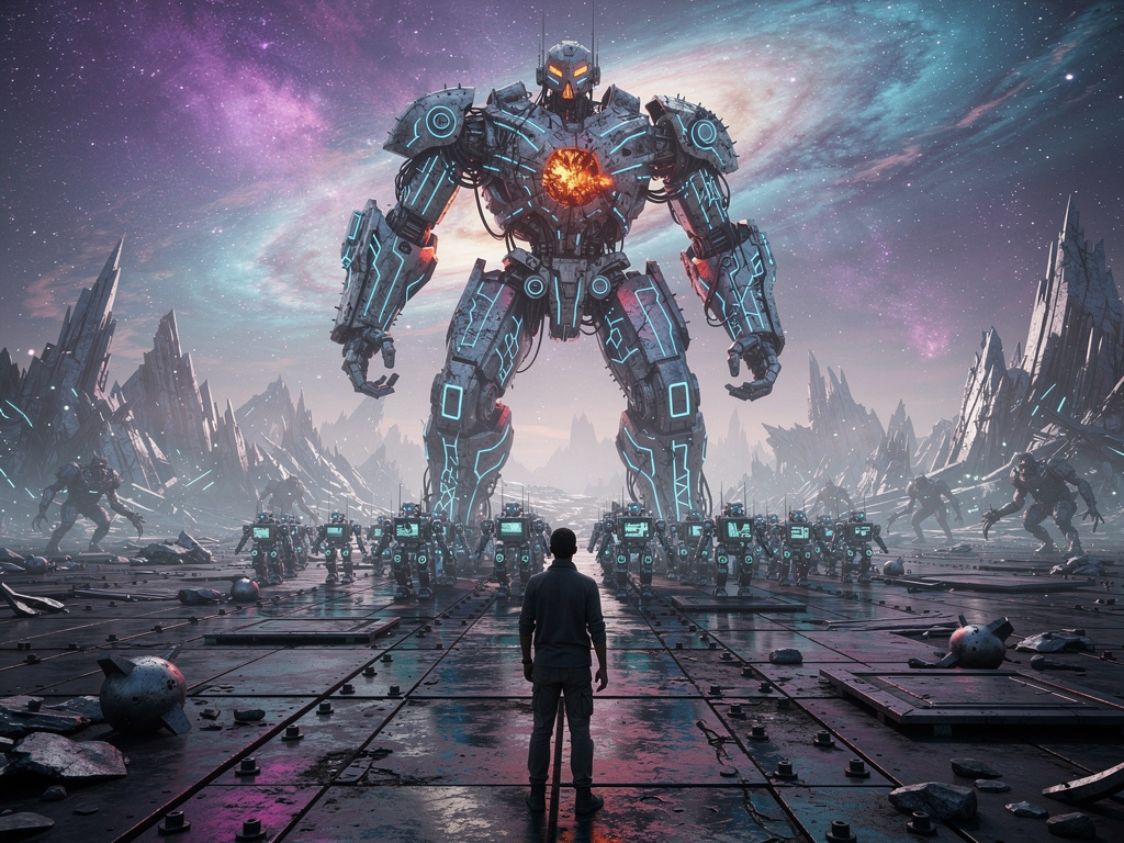 Ve artık başla diyenleride virüs bulaşır metalik robota isyan çıkartır.