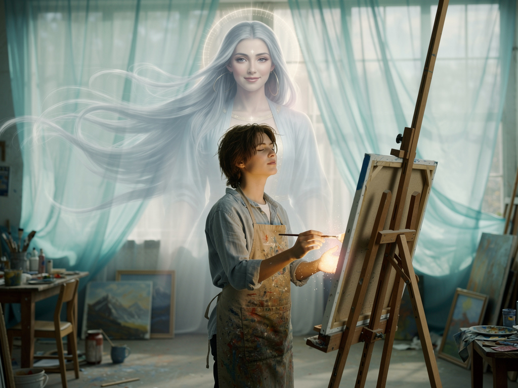 Hayal et: Işığa hapsolan ressam, canlanan Umay Ana'nın sesiyle kendi içindeki güce uyanır. Atölye, boya kokusundan kurtulup k