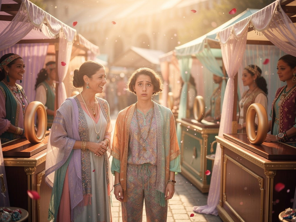 Imagine if: You find yourself in a dreamlike marketplace where the vendors sell big-0 instead of goods, and the smell of love