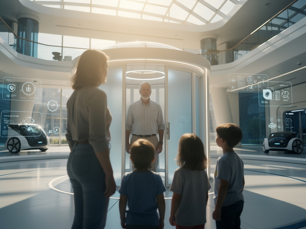 Imagine if: As you step out of the time dilation chamber, you're greeted by a world that's aged 20 years, while you've only e