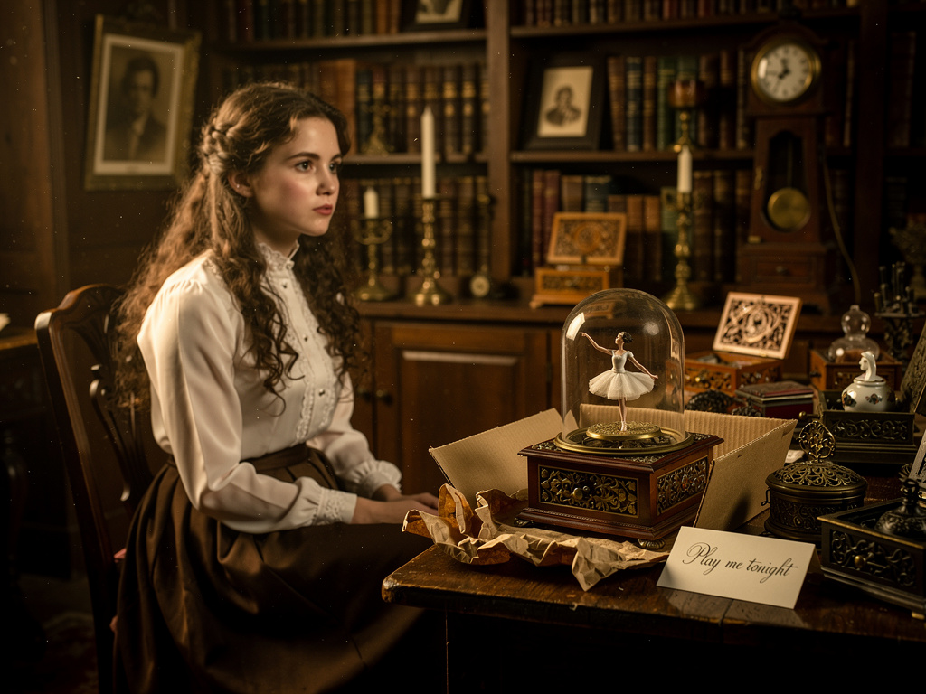 تخيل لو: كنت أستلم حزم بدون عنوان عائد، كل منها يحتوي على صندوق موسيقى قديم يلعب لحناً مخيفاً لم تسمعه من قبل، لكنك تتذكرها ب