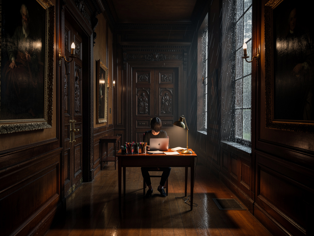 الموسم الأول — الحلقة 1: الإرث الصامت
كان القصر صامتًا بطريقة غير طبيعية.
ليس صمت المباني القديمة، بل صمتٌ يشبه أن شيئًا ما ي