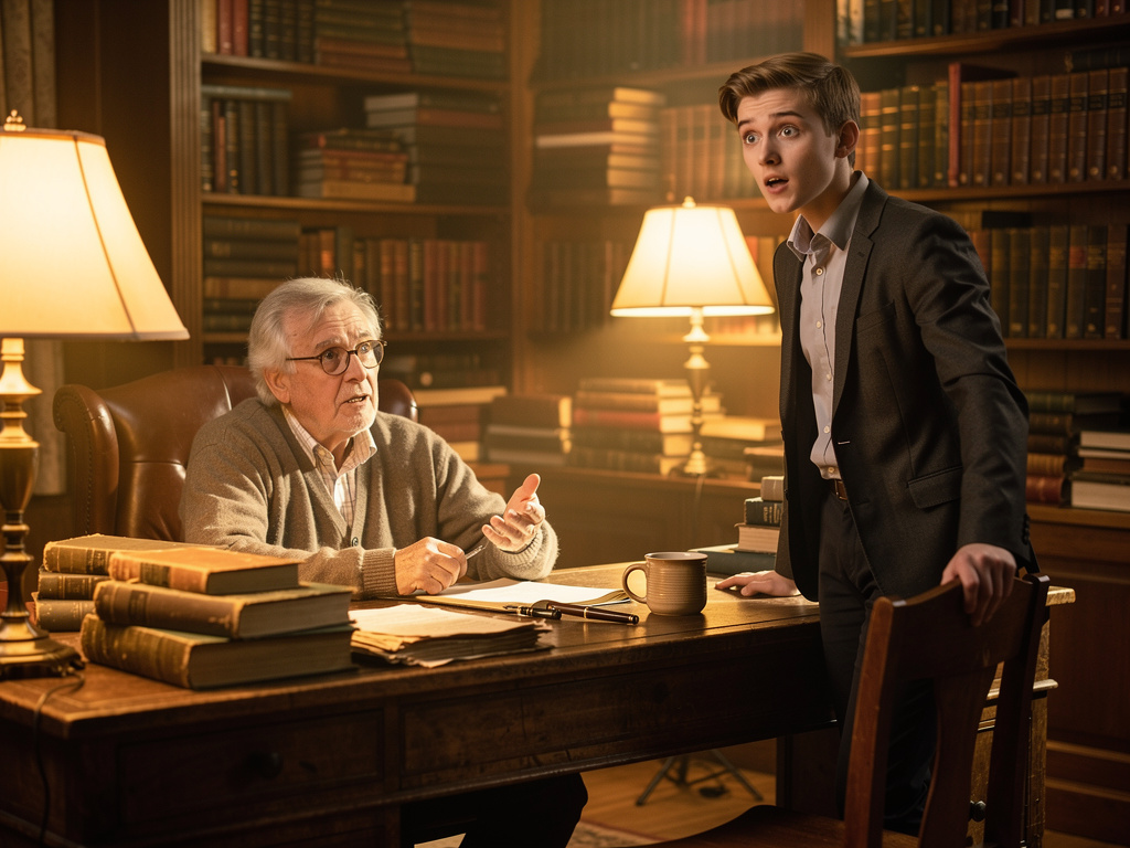 تخيل لو: كنت مكلّفًا بمقابلة كاتب منعزل لمراجعة كتاب، وعندما دخلت إلى غرفة دراسته المريحة، أصبت بالدهشة من مألوفية صوته، الذي