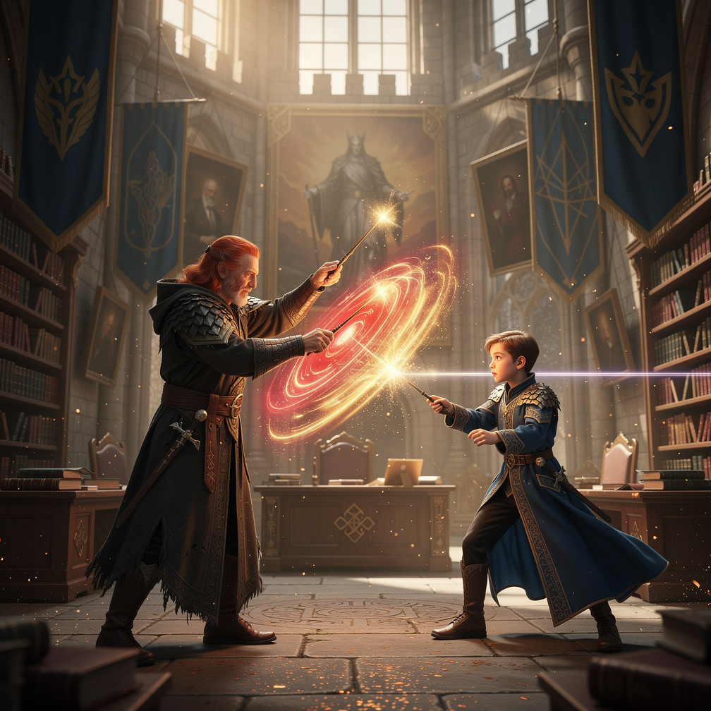 EN OTRO LADO BILL WEASLEY LE ENSEÑA A PHIL LOVENGOOD EL HIJO DE LUNA Y TADEO LORD MORTIFAGO EL HECHIZO CON LA VITA EL EXPelli